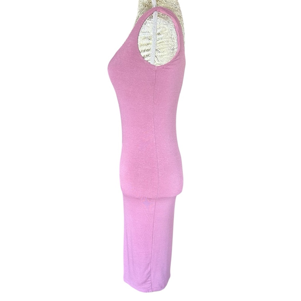 Naked Wardrobe Sexy Stretch Mauve Beach Brunch Bodycon Midi Dress Size Medium - Picture 3 of 4